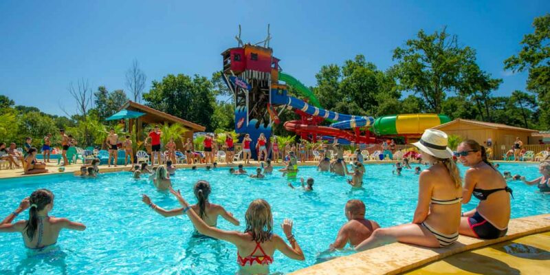 Camping Landes | parc aquatique piscine toboggan